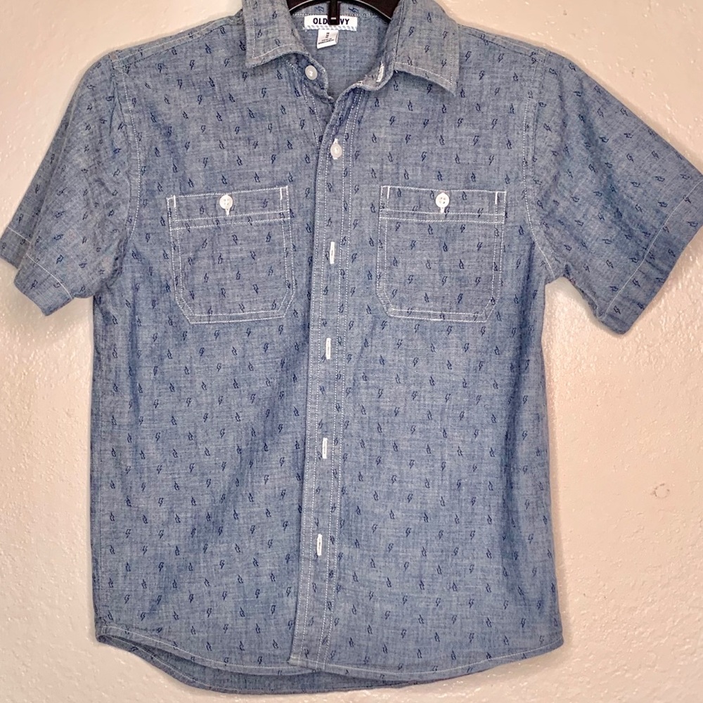 Old Navy Blue Boys Lighting Shirt